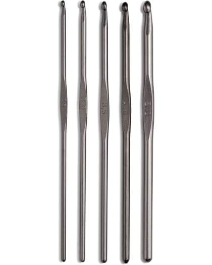 Set de ganchillos surtidos de aluminio 2,5-5 mm - Gris cañón