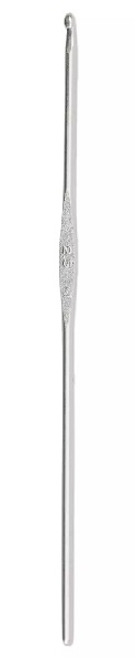 Ganchillo para lana con parte central plana - 2,5 mm Plateado