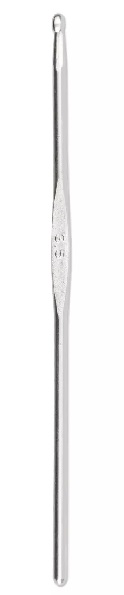 Ganchillo para lana con parte central plana - 3,5 mm Plateado