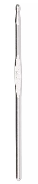 Ganchillo para lana con parte central plana - 4,5 mm Plateado