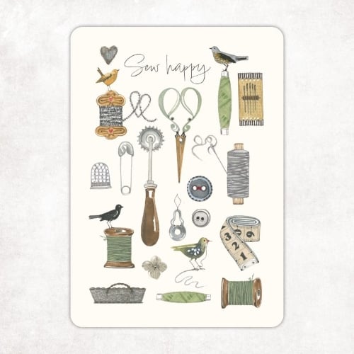 Tarjeta postal «Sew Happy»
