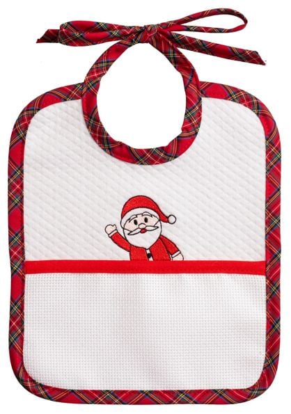 Babero - Navidad - Santa Claus en Tartán