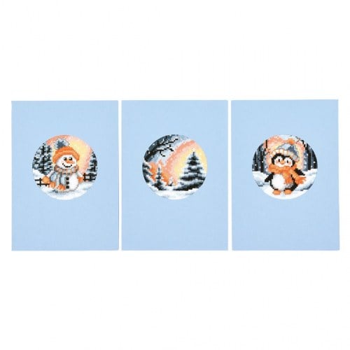 Tarjetas de felicitaciones: Invierno - Juego de 3